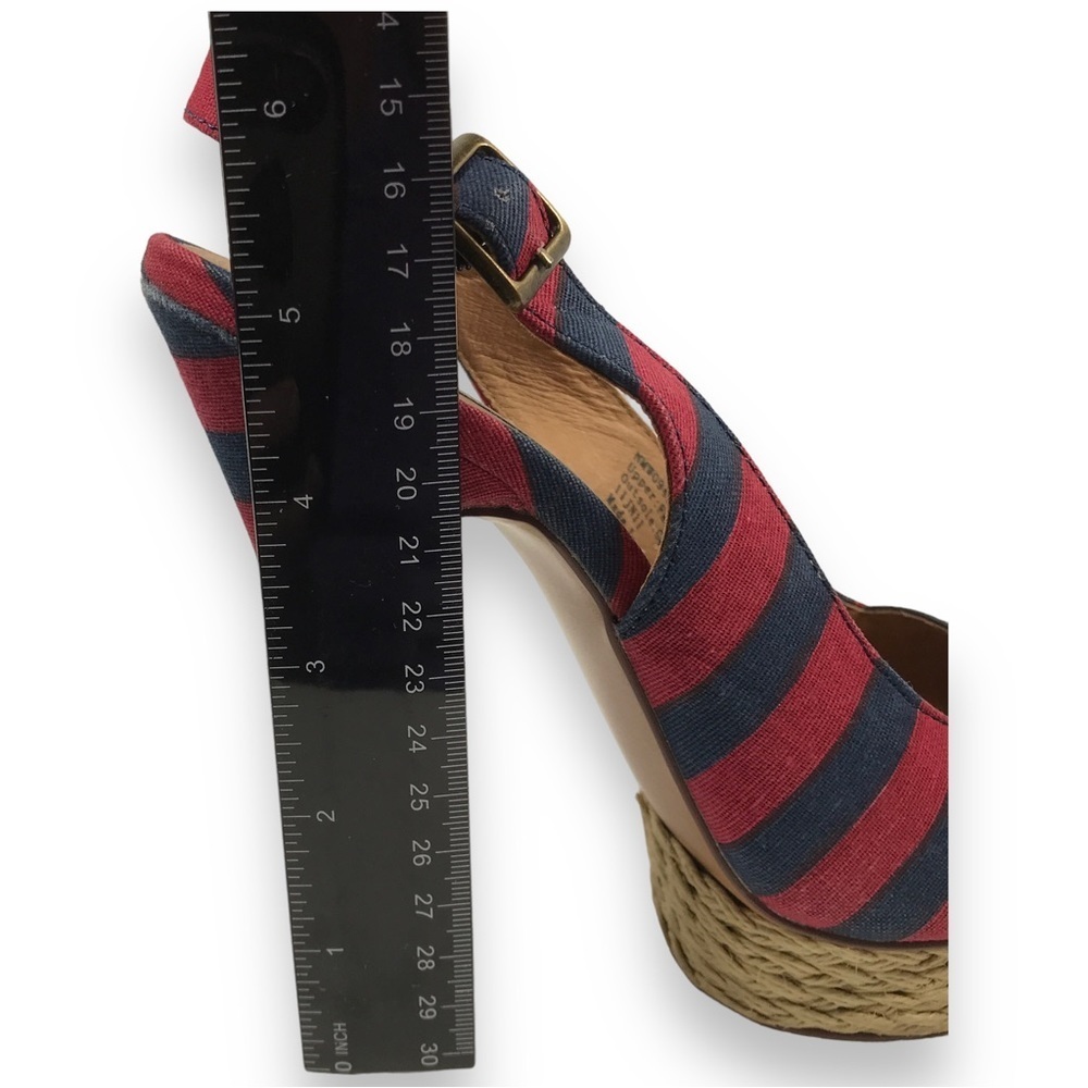 Monkey Overboard Womens Striped Canvas Espadrille Platform Red Blue Sz 7 - Picture 9 of 16